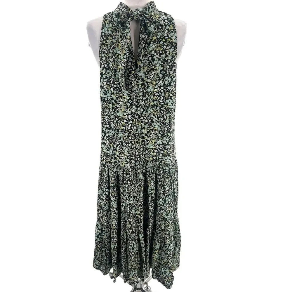 J. Crew Drapey Tiered Dress in Fall‎ Garden Floral Sz 4